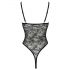 Cottelli - body rendado preto transparente com abertura - M