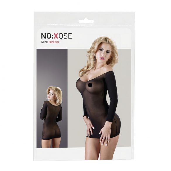 NO:XQSE - Vestido de manga longa e transparente - preto (S-L)