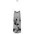 Noir - Vestido longo transparente com estampa floral (preto) - M