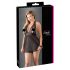 Cottelli Plus Size - Babydoll rendado e fluido (preto) - 4XL