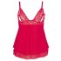 Cottelli Tamanho Plus - Babydoll de Renda Leve (Vermelho)