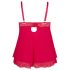 Cottelli Tamanho Plus - Babydoll de Renda Leve (Vermelho)