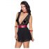 Cottelli Bondage - Chemise Rendado com Gola (Preto)