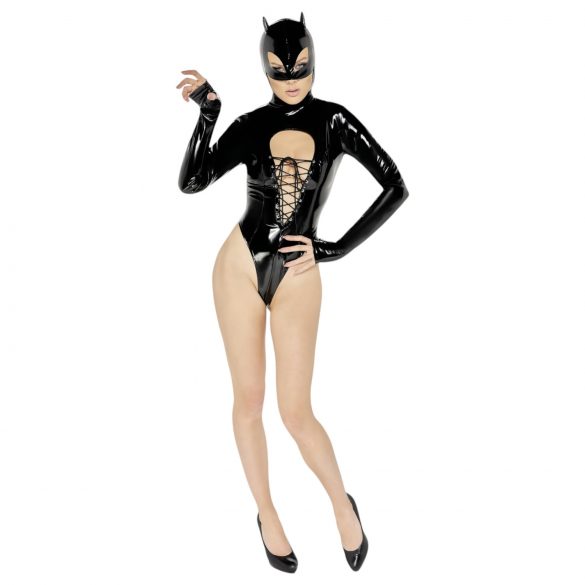 Veludo Preto - Body Batwoman de Manga Longa (Preto)