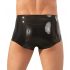 Boxer de látex com capa de pênis (preto)