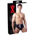 LATEX - cueca masculina com plug anal interno cônico (preto) - M