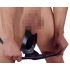 LATEX - cueca masculina com plug anal interno cônico (preto) - M