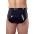 LATEX - cueca masculina com plug anal interno cônico (preto) - M