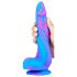 Inkipus - Dildo Silicone com Bolsa - 18cm (azul-rosa)