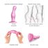 Strap-on-me Curvy M - dildo ondulado e rosa com ventosa