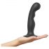 Dildo com cinta P&G L - Preto com ventosa e curvado