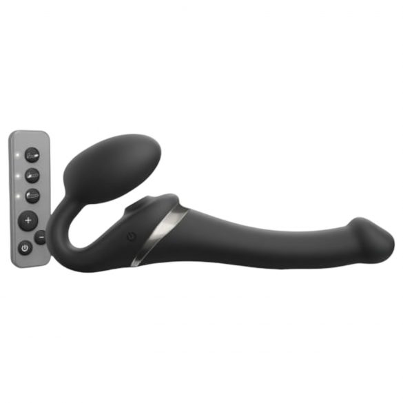 Strap-on-me S - Vibrador com alça e ondas de ar - pequeno (preto)