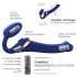 Strap-on-me S - vibrador com ondas e cinto - pequeno (azul)