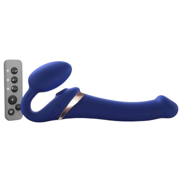 Strap-on-me M - vibrador azul de ondas de ar ajustável