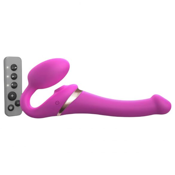 Strap-on-me S - Vibrador com ondas de ar acoplável (rosa)