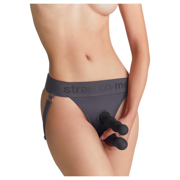 Strap-on-me - Cueca ajustável p/ dildos - XS-XXL (cinza)