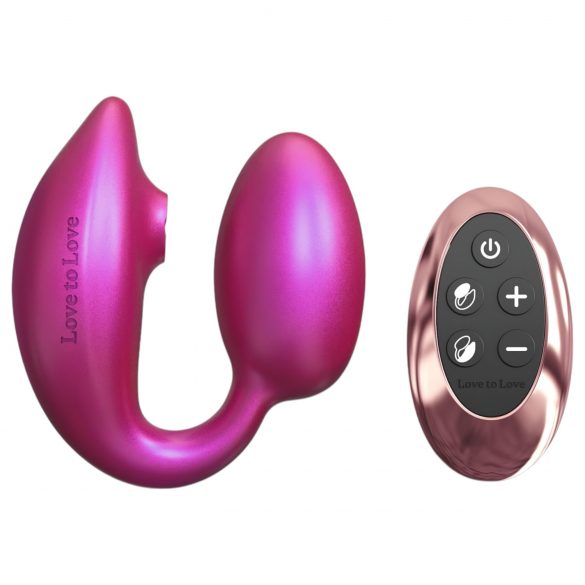 Wonderlover - Vibrador ponto G com estimulador de clitóris (metal rosa)