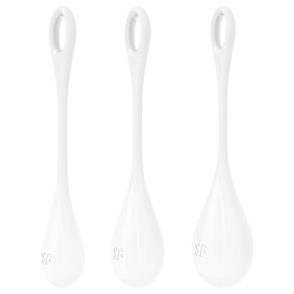 Satisfyer Yoni Power 1 - Kit de bolas de geisha branco (3 peças)