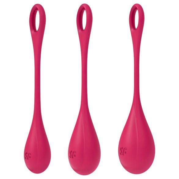 Satisfyer Yoni Power 1 - Conjunto de Ben Wa - vermelho (3 peças)