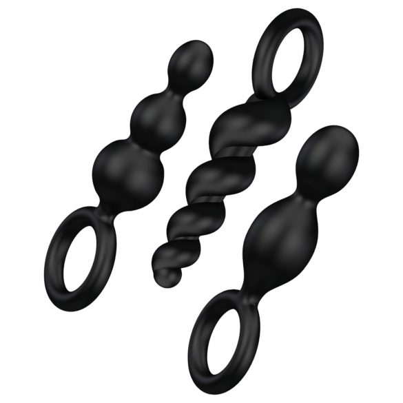 Satisfyer Booty Call: Conjunto Plug Anal Preto (3 peças)