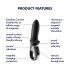 Satisfyer Hot Passion - Vibe anal aquecido inteligente (preto)