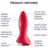 Satisfyer Rotator Plug 1 - vibrador anal perlado a pilhas (vermelho)