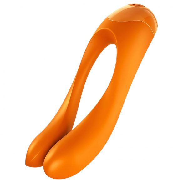 Candy Cane Satisfyer - Vibrador Dual Recarregável à Prova D'Água (Laranja)