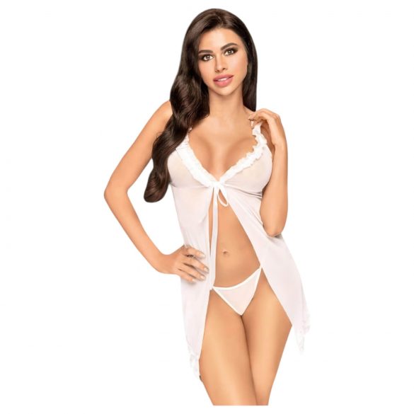 Penthouse After Sunset - babydoll transparente com tanga (branco)