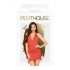 Penthouse Terremoto - Vestido Halter com Franze e Tanga (Vermelho) - M/L