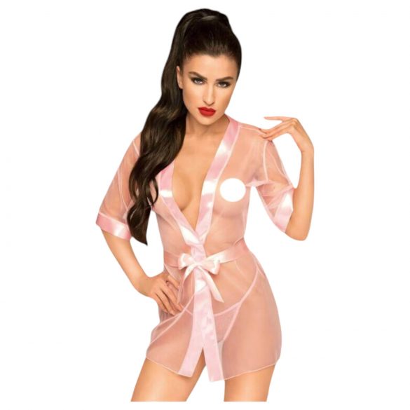 Penthouse Midnight Mirage - robe de cetim e tanga (rosa)