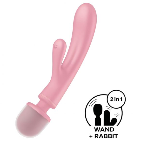 Satisfyer Triple Lover - Vibrador massajador rosa para o ponto G