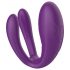 Mrow - Vibrador casal roxo 3 motores, recarregável e à prova d'água