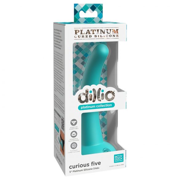 Dillio Curious Five - Dildo de Silicone (15cm) - Turquesa