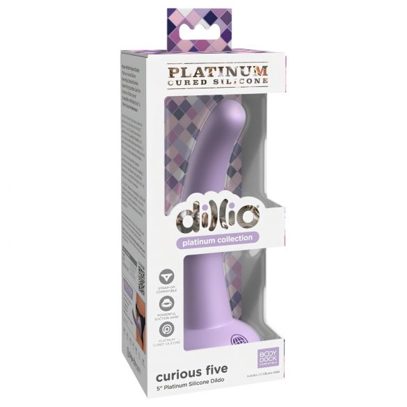 Dillio Curious Five - Dildo de silicone com ventosa (15cm) - roxo