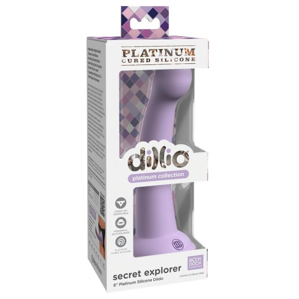 Explorador Secreto Dillio - Dildo com ventosa (17cm) - Roxo