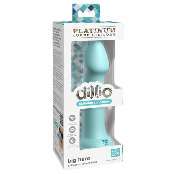 Dillio Big Hero - Dildo com ventosa (17cm) - turquesa