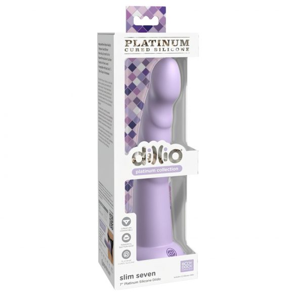 Dillio Slim Seven - Dildo Estimulador com Ventosa (20cm) - Roxo