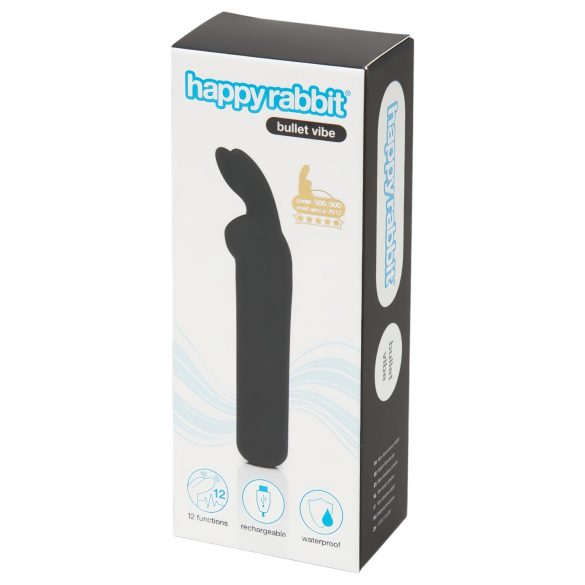 Bullet Vibrador Happy Rabbit - recarregável, preto e potente!