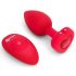 b-vibe heart - vibrador anal recarregável e com controle remoto (vermelho)