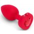 b-vibe heart - vibrador anal recarregável e com controle remoto (vermelho)