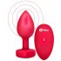 b-vibe heart - vibrador anal recarregável e com controle remoto (vermelho)