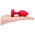 b-vibe heart - vibrador anal recarregável e com controle remoto (vermelho)