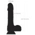 Naked Addiction - vibrador realista rotativo e empurrador (preto)