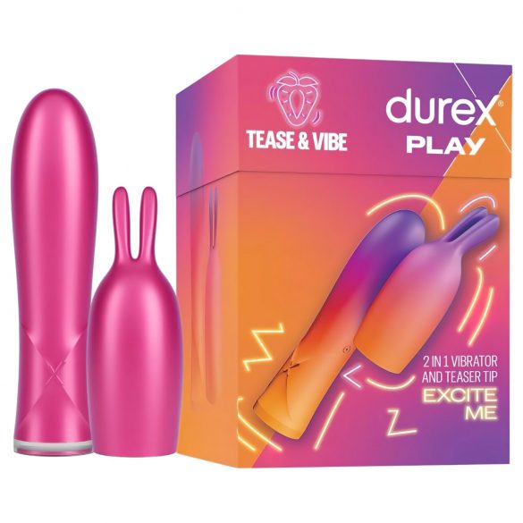 Durex Tease & Vibe - Vibrador com estimulador de coelho (rosa)