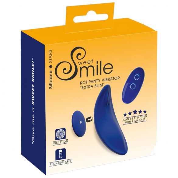 Smile - Vibrador de Calcinha Extra Fino com Controle Remoto (Azul)