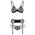 Conjunto de Lingerie Passion Floris (preto) - L/XL