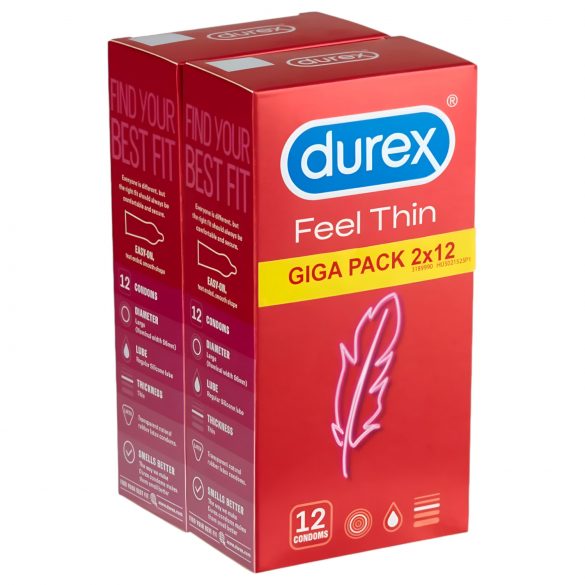 Durex Feel Thin - Sensação real (Pack 2x12)