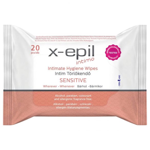 X-Epil Intimo Sensitive - lenços íntimos (20 unid.)