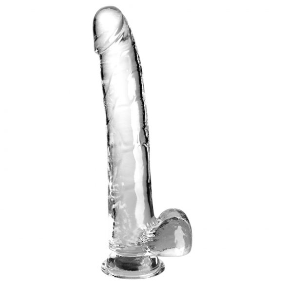 King Cock Clear 11 - Dildo com Testículos (transparente)