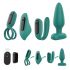 Conjunto Vibrador 4 Peças Recarregáveis com Controle (Verde)